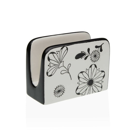 Napkin holder Versa Ceramic 5 x 8 x 11 cm Flowers