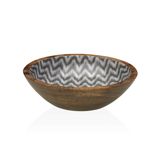 Salad Bowl Versa Chevron Bamboo Porcelain Mango wood 24 x 7 x 24 cm Versa