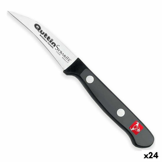 Peeler Knife Quttin Sybarite Black Silver 6,5 cm (24 Units) Quttin