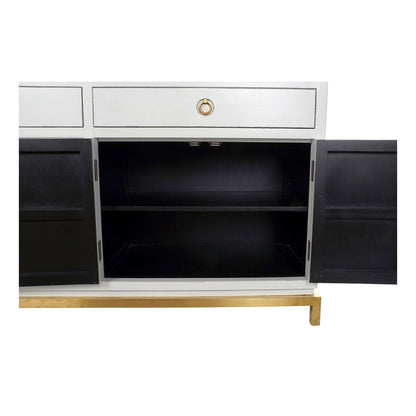 Sideboard DKD Home Decor Kamakura White Golden Metal Poplar 150 x 50 x 80 cm (150 x 50 x 80 cm)