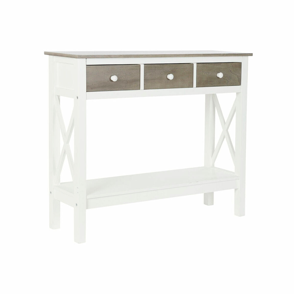 Console DKD Home Decor S3022705 White Grey Poplar 100 x 32 x 85 cm