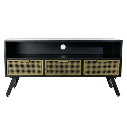 TV furniture DKD Home Decor Black Metal Golden (125 x 41 x 62 cm) DKD Home Decor