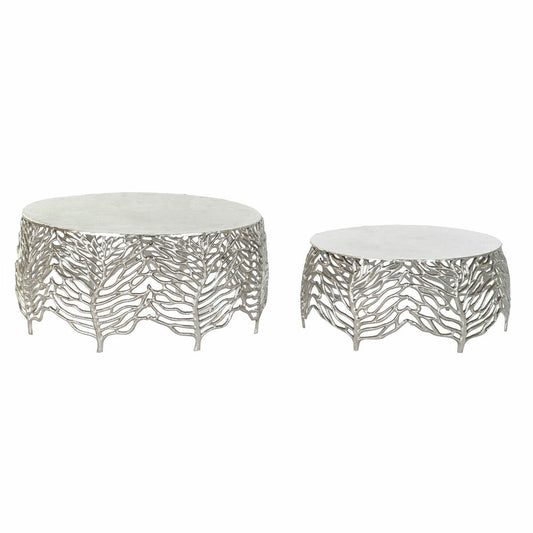 Side table DKD Home Decor Aluminium (2 pcs) (52 x 52 x 25 cm) (63.5 x 63.5 x 30.5 cm) DKD Home Decor