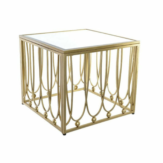 Side table DKD Home Decor Mirror Golden Metal MDF (57 x 57 x 52 cm)