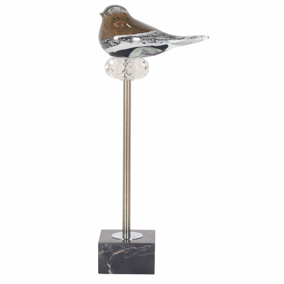 Decorative Figure DKD Home Decor Crystal Marble Bird (18 x 10 x 42 cm) DKD Home Decor