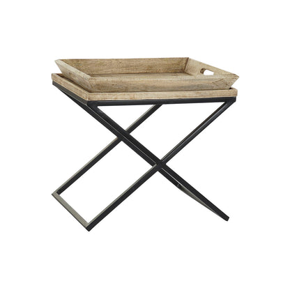 Side table DKD Home Decor Black Natural Metal Mango wood 55 x 45 x 53 cm