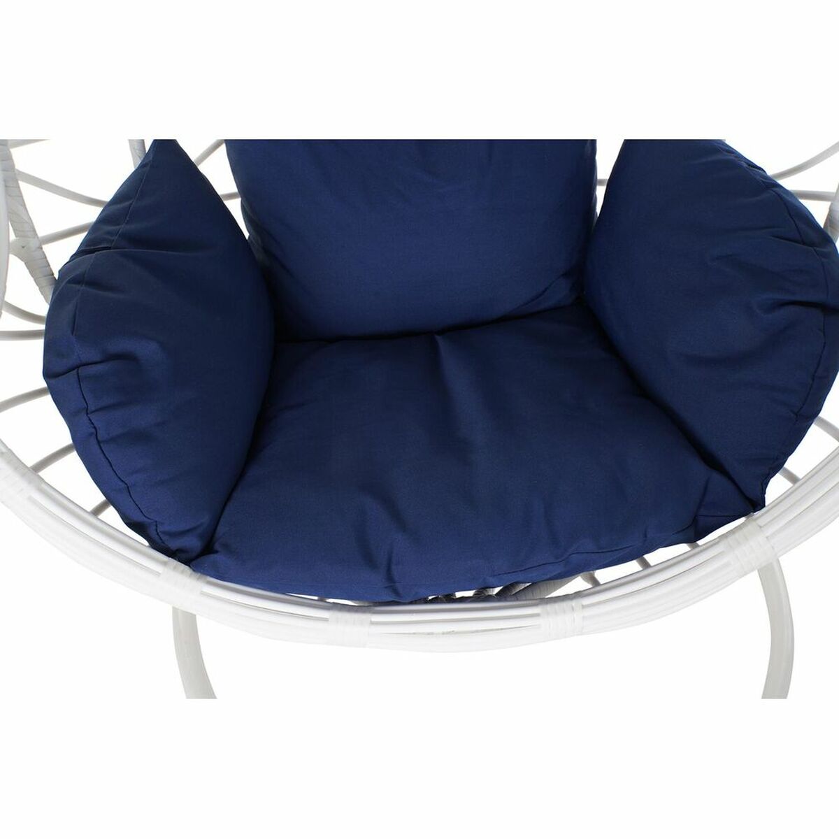 Hanging garden armchair DKD Home Decor Navy Blue White Aluminium synthetic rattan 90 x 70 x 110 cm (107 x 107 x 198 cm) DKD Home Decor