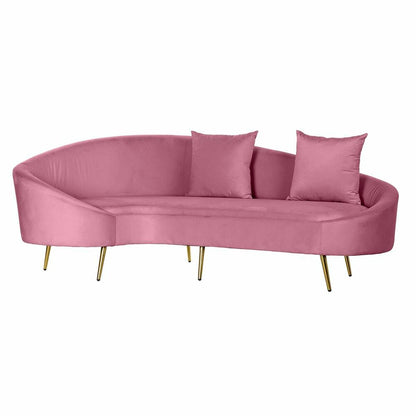 Sofa DKD Home Decor Pink Golden Metal Polyester (210 x 120 x 84 cm) DKD Home Decor