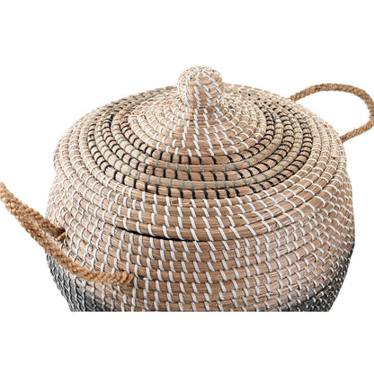 Basket set DKD Home Decor Grey Natural Bicoloured Seagrass Boho 41 x 41 x 33 cm (2 Units) DKD Home Decor