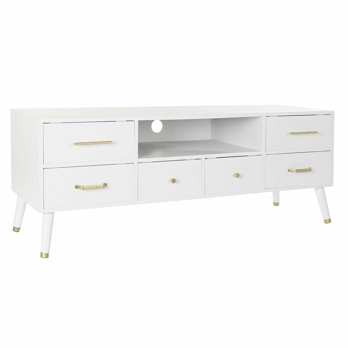 TV furniture DKD Home Decor White Metal MDF (140 x 52 x 40 cm)