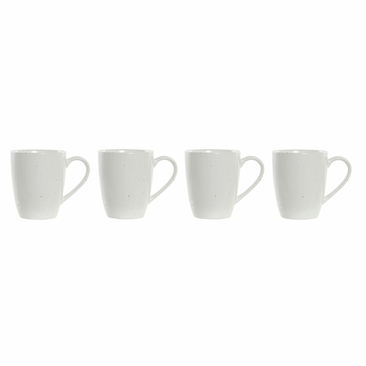 4 Piece Mug Set DKD Home Decor White Natural Rubber wood Stoneware 300 ml 19 x 13 x 31 cm - byKim