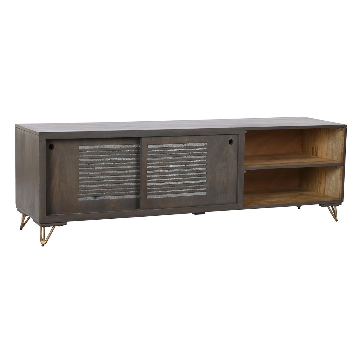 TV furniture DKD Home Decor Metal Brown Mango wood 160 x 40 x 50 cm