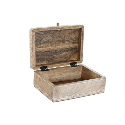 Jewelry box DKD Home Decor 25,5 x 20 x 10,5 cm Natural Mango wood (2 Units)