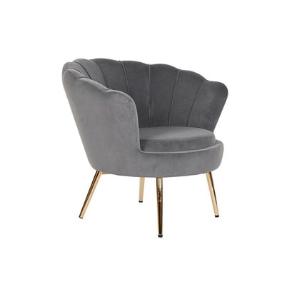 Armchair DKD Home Decor Grey Golden Metal 85 x 85 x 91 cm