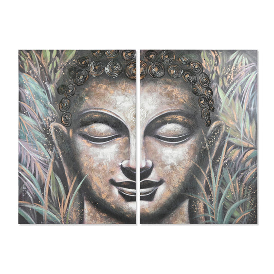 Set of 2 pictures Home ESPRIT Buddha Oriental 160 x 3 x 120 cm Home ESPRIT