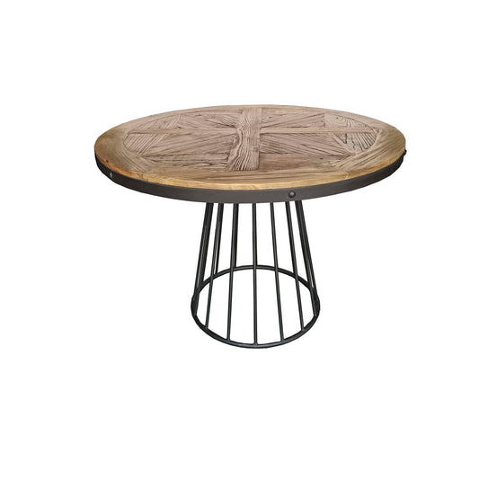 Dining Table Home ESPRIT Natural Wood Metal 110 x 110 x 78 cm