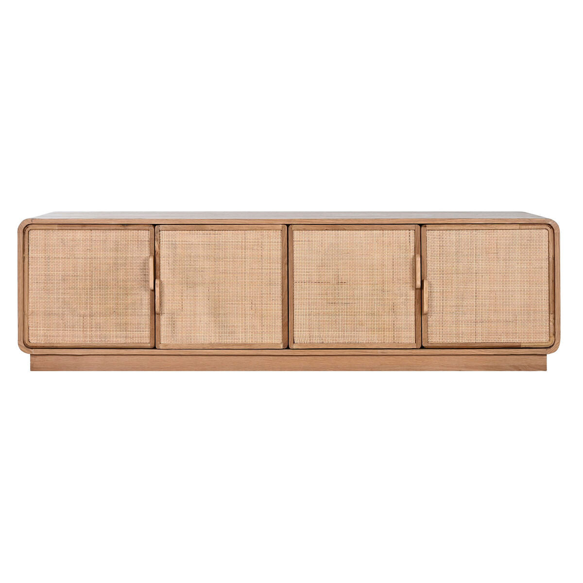 TV furniture Home ESPRIT Natural Rattan Oak 157 x 40 x 46 cm