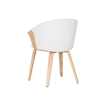 Dining Chair Home ESPRIT White Polyester Wood 60 x 57,5 x 79 cm