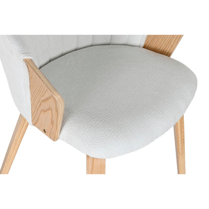 Dining Chair Home ESPRIT White Polyester Wood 60 x 57,5 x 79 cm