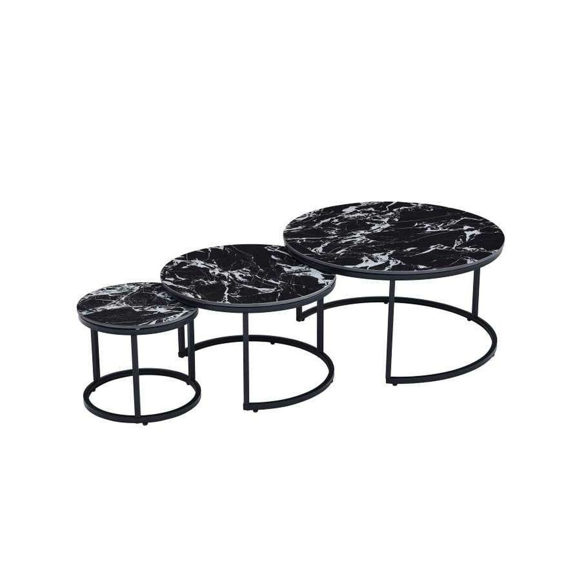 Console Home ESPRIT Black Metal Ceramic 80 x 80 x 1 cm