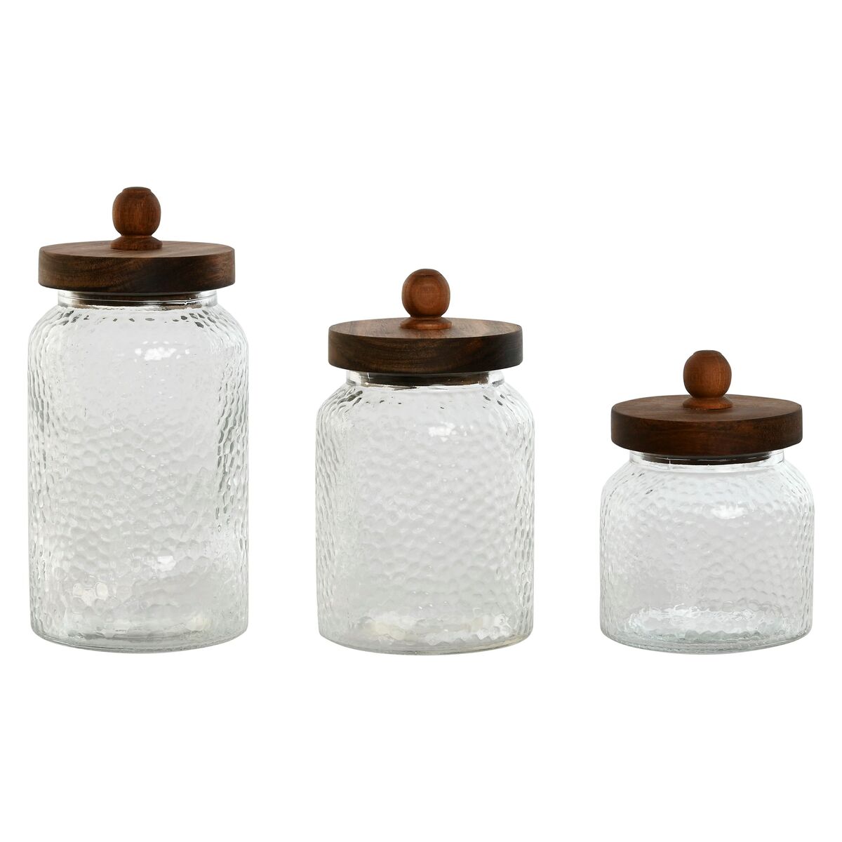 3 Tubs Home ESPRIT Transparent Natural Silicone Crystal Acacia 600 ml 900 ml 1,2 L 3 Pieces - byKim