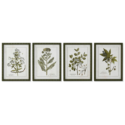 Painting Home ESPRIT Green Beige Shabby Chic Botanical plants 30 x 2,5 x 40 cm (4 Units) Home ESPRIT