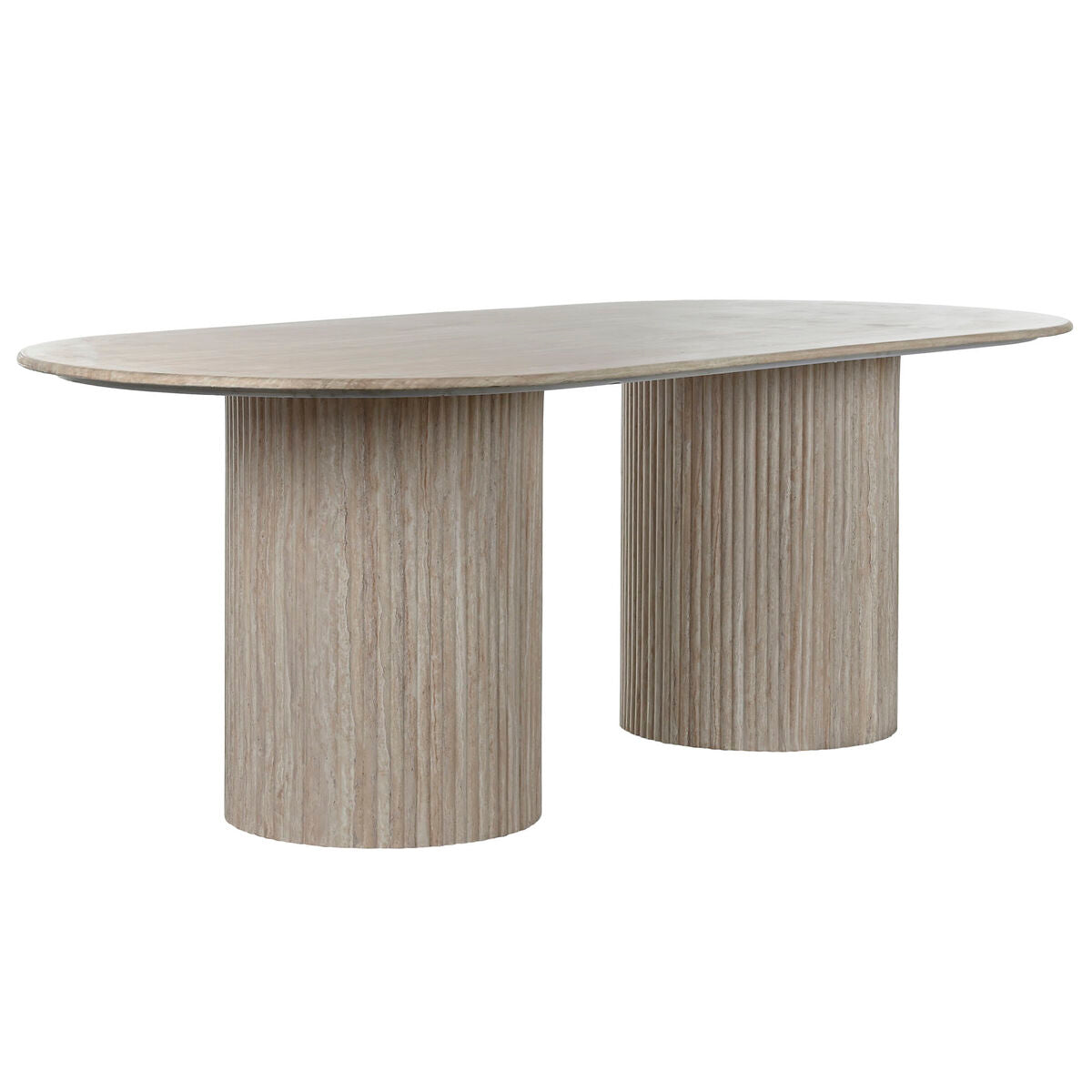 Dining Table Home ESPRIT White Beige Granite MDF Wood 220 x 100 x 75 cm