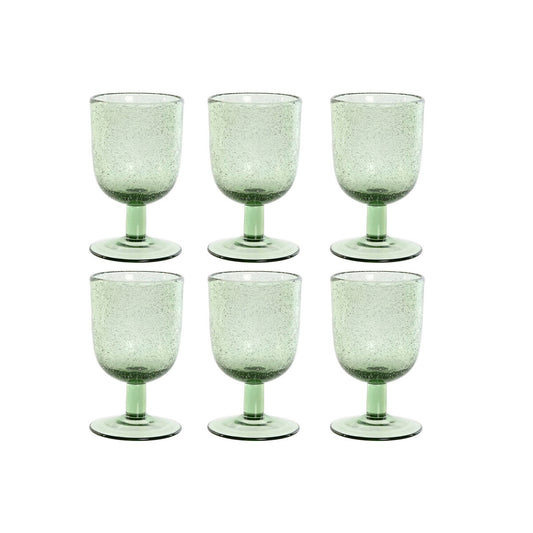 Set of cups Home ESPRIT Green Crystal 300 ml 8 x 8 x 14 cm (6 Units)