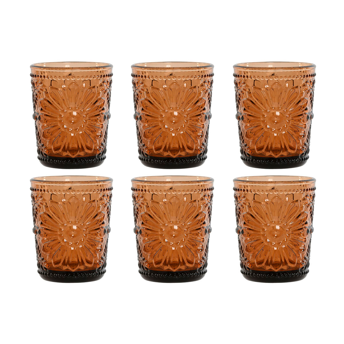 Set of glasses Home ESPRIT Amber Crystal (6 Units)