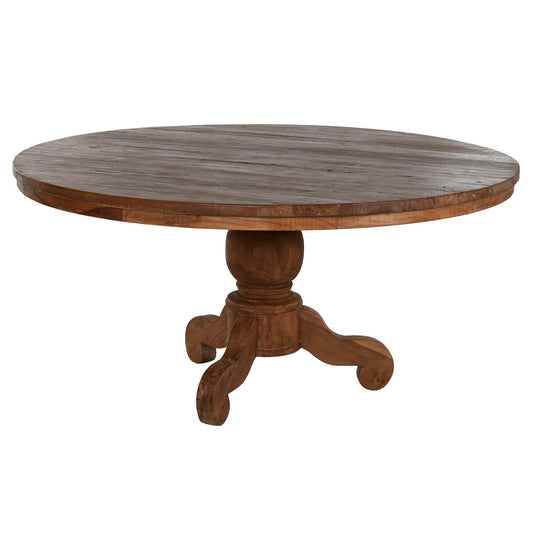 Dining Table Home ESPRIT Natural Teak 160 X 160 X 78 cm Home ESPRIT