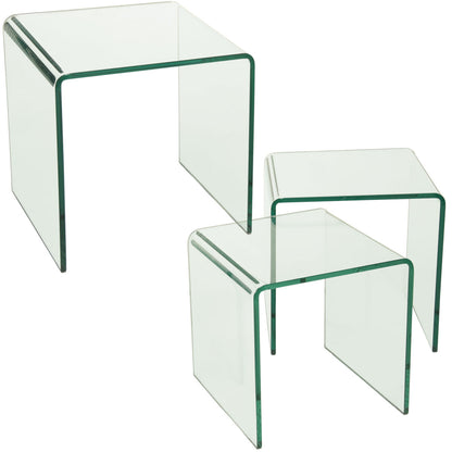 Set of 3 tables Alexandra House Living Transparent Crystal Alexandra House Living