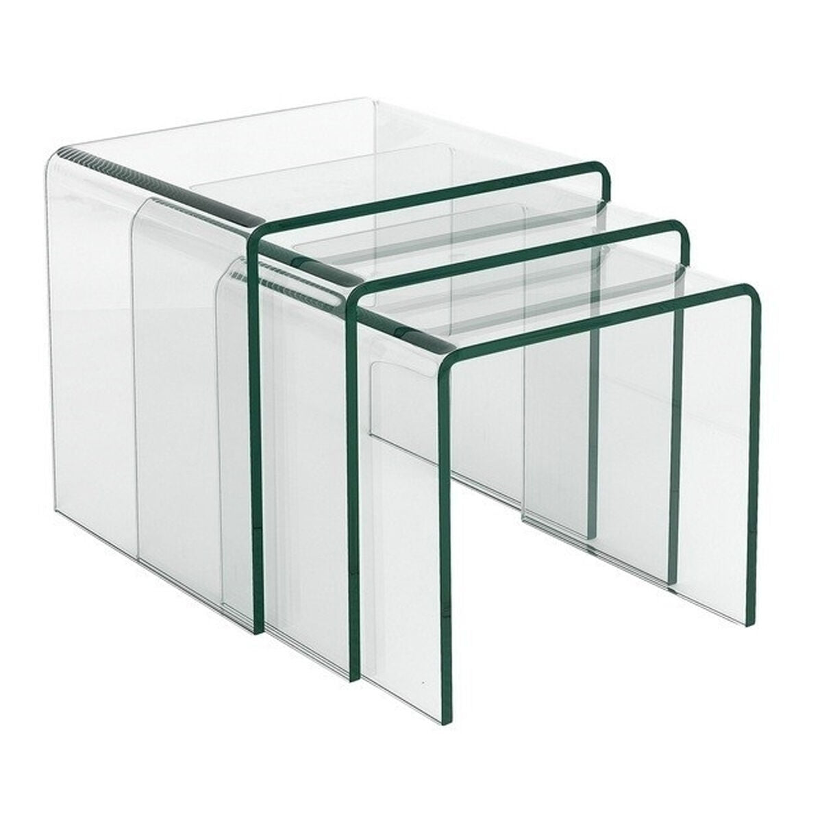 Set of 3 tables Alexandra House Living Transparent Crystal Alexandra House Living