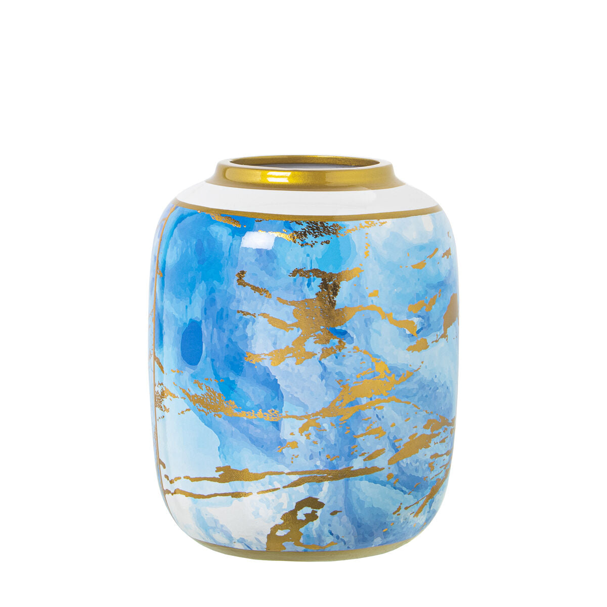 Vase Alexandra House Living Blue White Golden Ceramic 18 x 18 x 23 cm Alexandra House Living