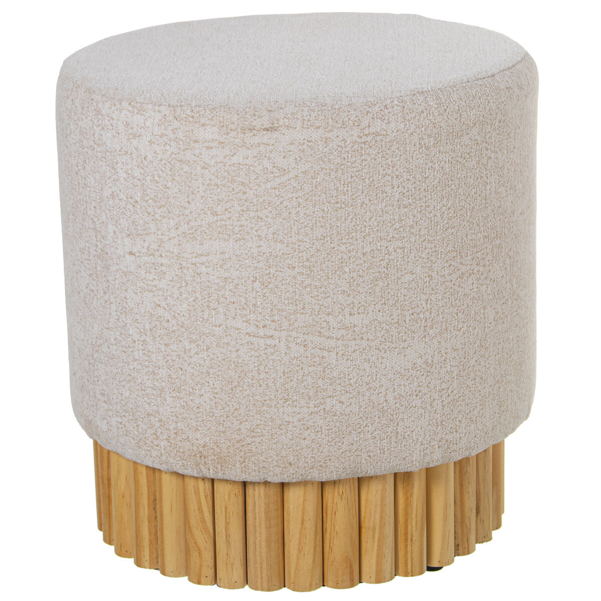 Pouffe Alexandra House Living Yellow Beige Wood 38 x 40 x 38 cm