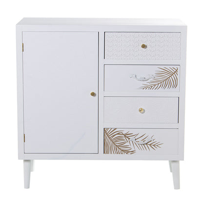 Sideboard Alexandra House Living White Golden Wood 80 x 80 x 40 cm Alexandra House Living