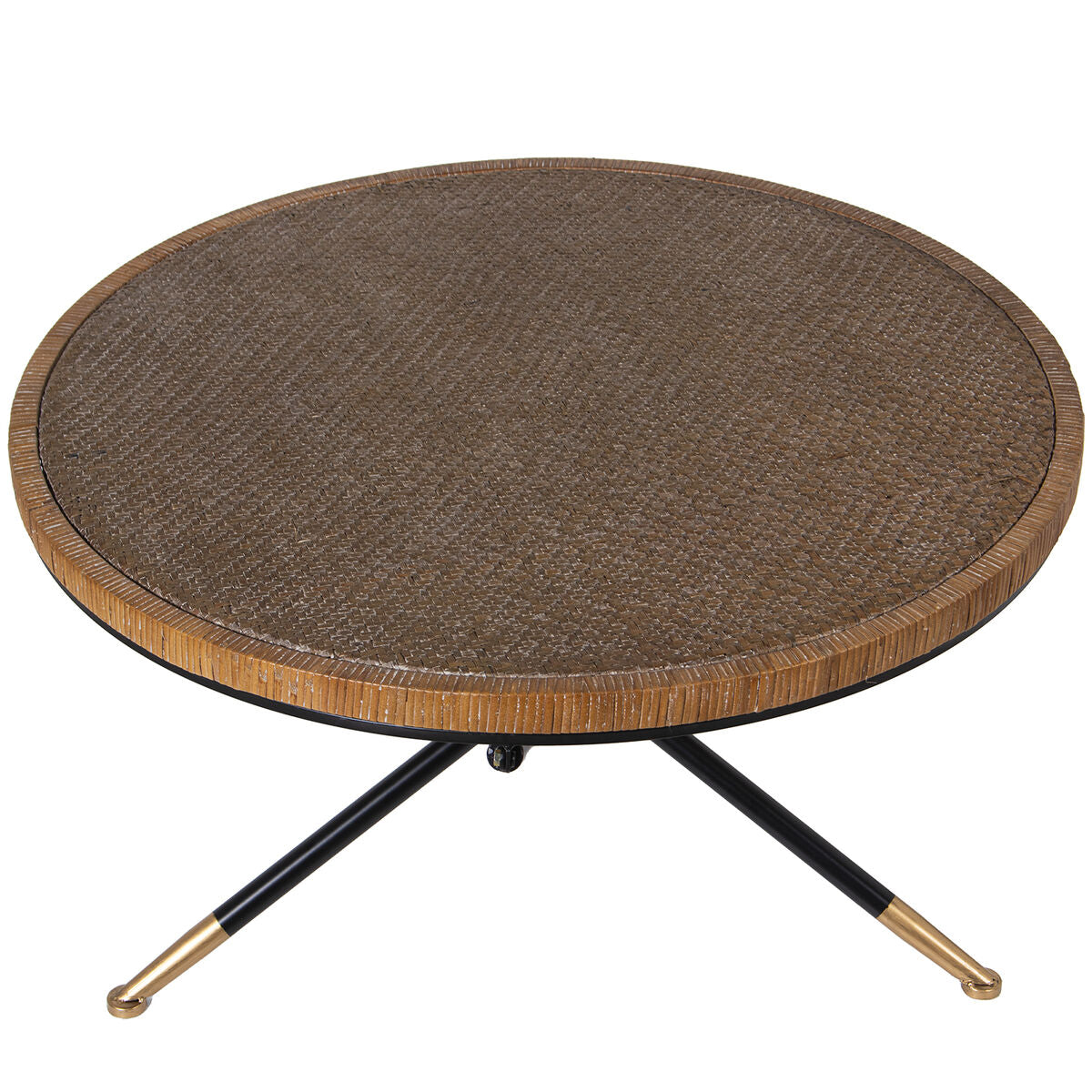 Centre Table Alexandra House Living Brown Black Rattan Natural Fibre 80 x 46 x 80 cm