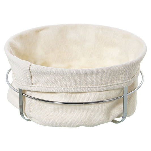 Breadbasket Alexandra House Living White Metal Cloth 22 x 11 x 22 cm