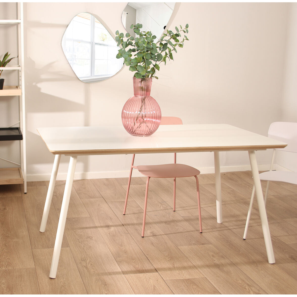 Dining Table Alexandra House Living White Metal 140 x 75 x 80 cm Alexandra House Living