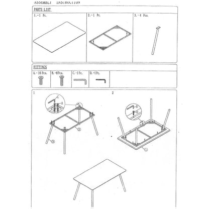 Dining Table Alexandra House Living White Metal 140 x 75 x 80 cm Alexandra House Living