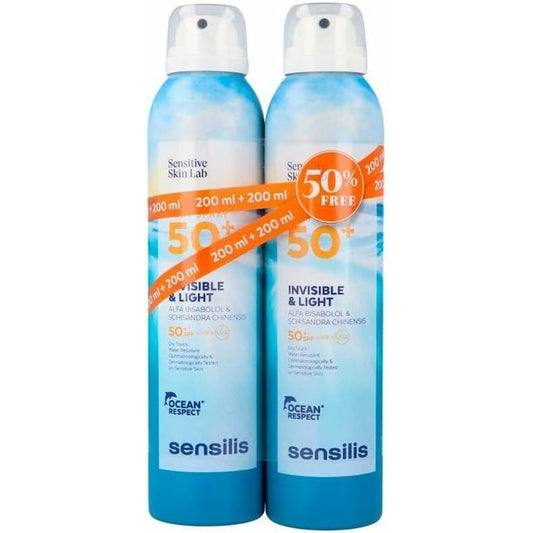 Sonnenschutzspray Sensilis Invisible and Light SPF 50+ 200 ml x 2