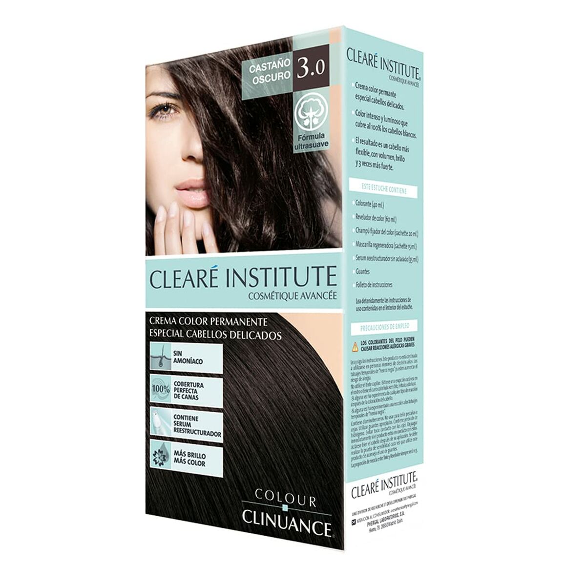 Permanente Farbcreme Clearé Institute Color Clinuance Nr. 3,0-castaño oscuro (1 Einheit)