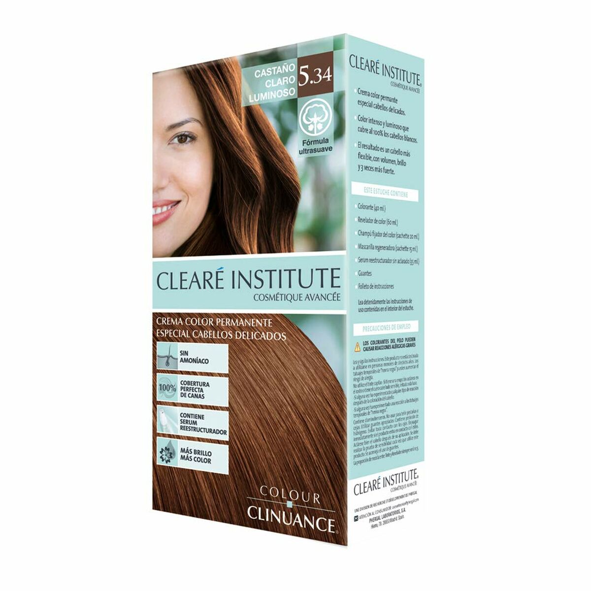 Permanente Farbcreme Clearé Institute Color Clinuance Nr. 5.34-castaño claro luminoso