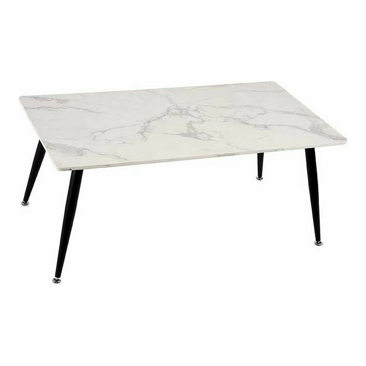 Centre Table White Black Marble Metal Melamin MDF Wood 60 x 110 x 45 cm Gift Decor