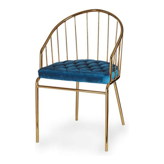 Chair Golden Blue Bars 51 x 81 x 52 cm Gift Decor