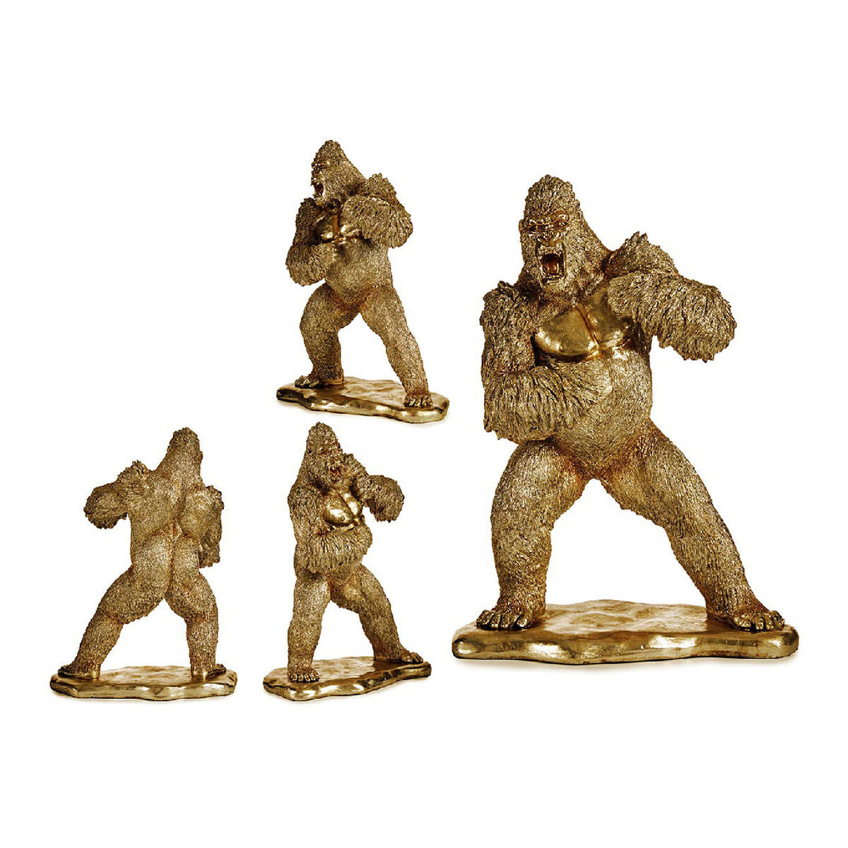 Decorative Figure Gorilla Golden Resin (25 x 56 x 42 cm) Gift Decor