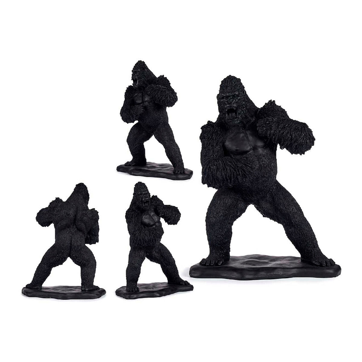 Decorative Figure Gorilla Black Resin (25,5 x 56,5 x 43,5 cm) Gift Decor