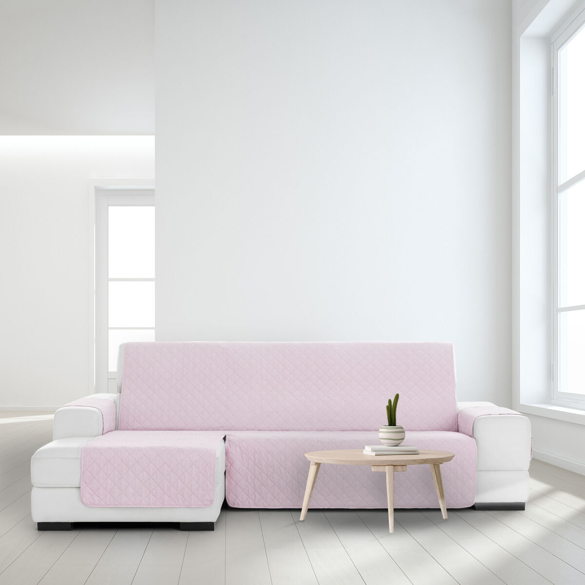 Right short arm chaise longue cover Eysa MONTBLANC Pink 100 x 110 x 240 cm Eysa