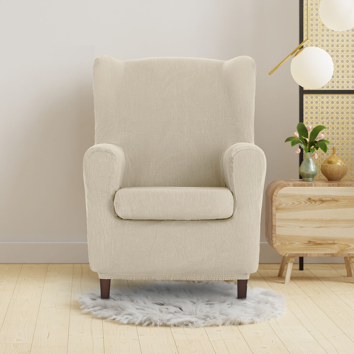 Wingback chair cover Eysa ULISES White 80 x 100 x 90 cm Eysa