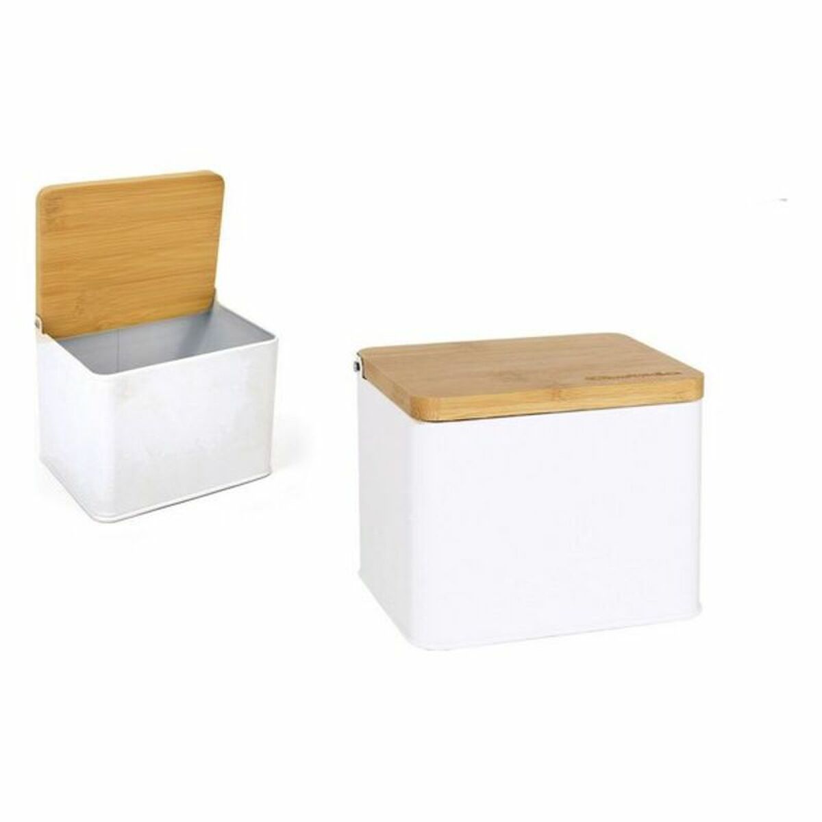 Salt Shaker with Lid Privilege Metal Bamboo (14 x 11 x 11 cm)