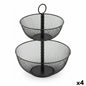 Fruit Bowl Confortime Double Metal 31 x 31 x 41 cm (4 Units)